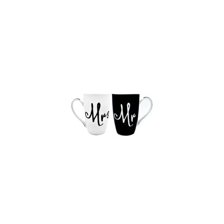 Juego Tazas Para Café Porcelana "Mr. & Mrs." 500 ml (CAFÉ_SIN_NOMBRE)