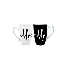 Juego Tazas Para Café Porcelana "Mr. & Mrs." 500 ml (CAFÉ_SIN_NOMBRE)